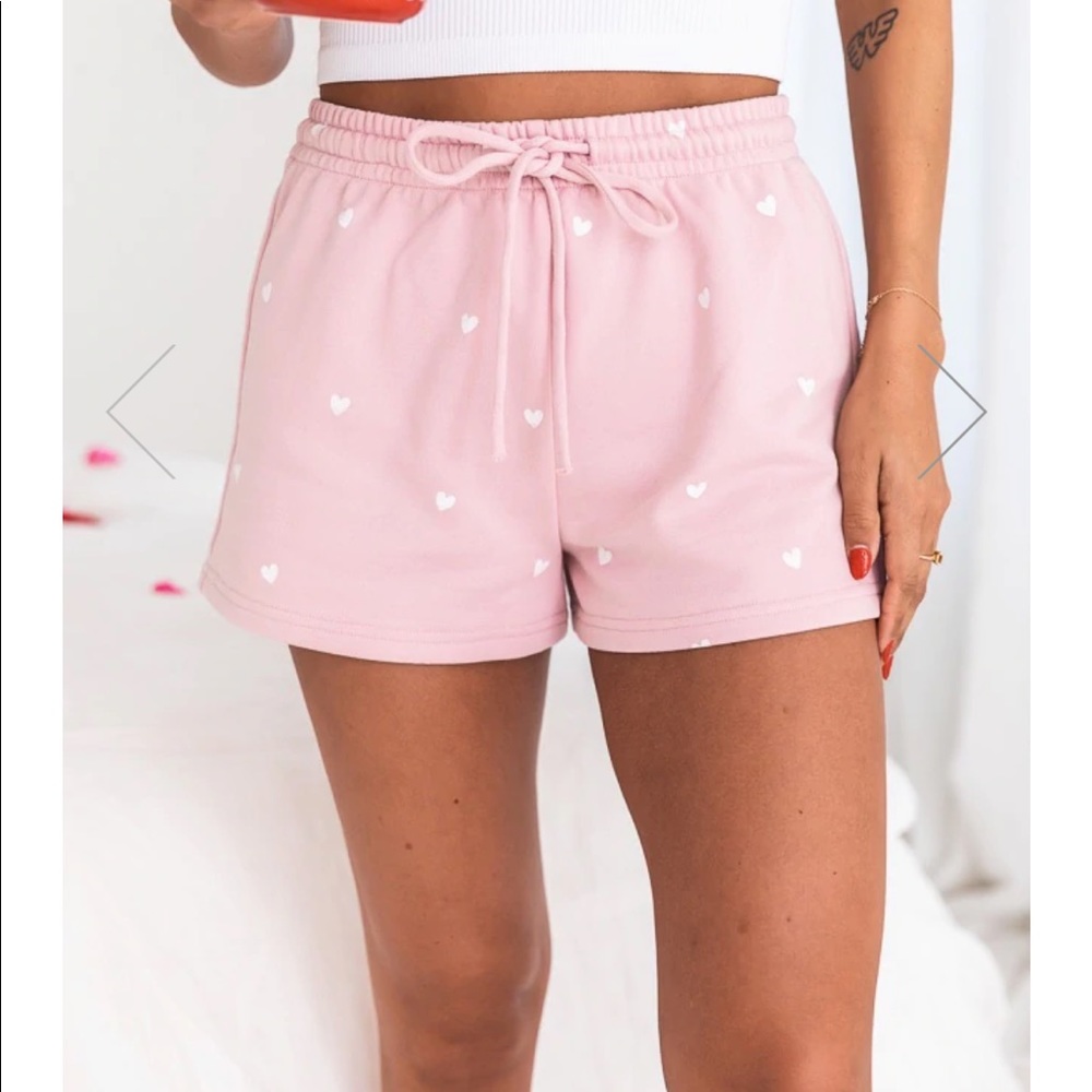 Pink Heart Lounge Shorts
